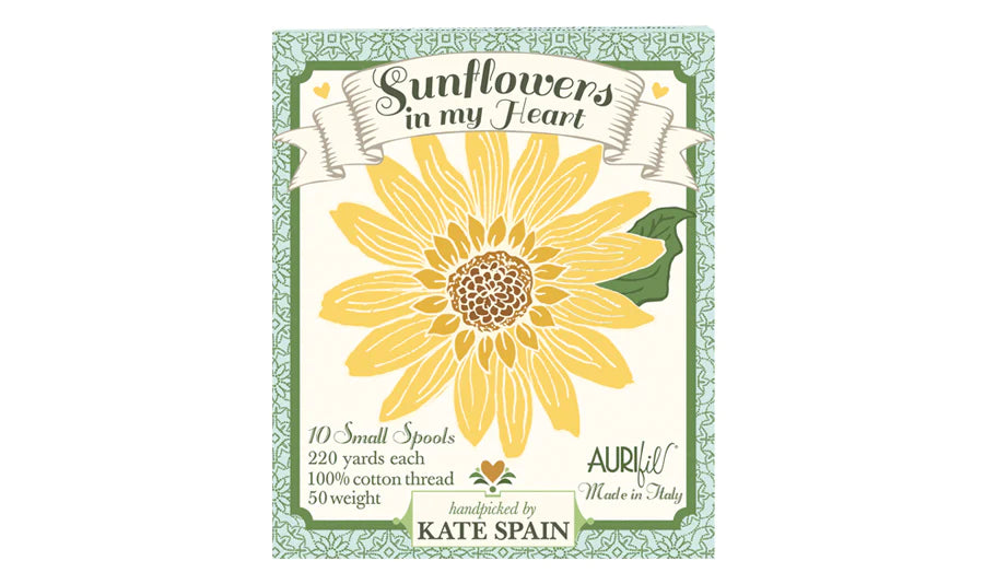 Sunflowers in My Heart by Kate Spain | 50wt Cotton Small Spool