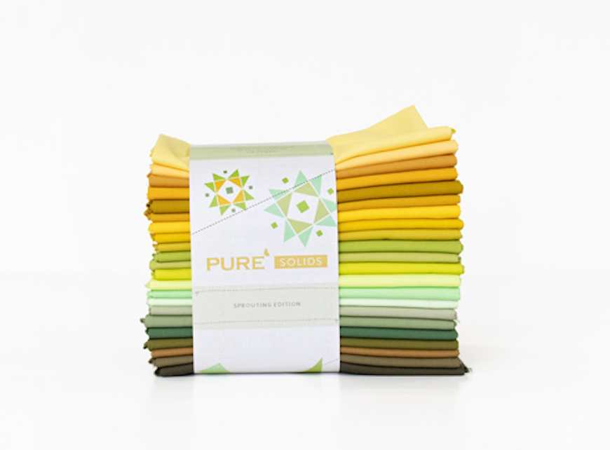 PURE Solids | Sprouting Edition Fat Quarters | 22 Count