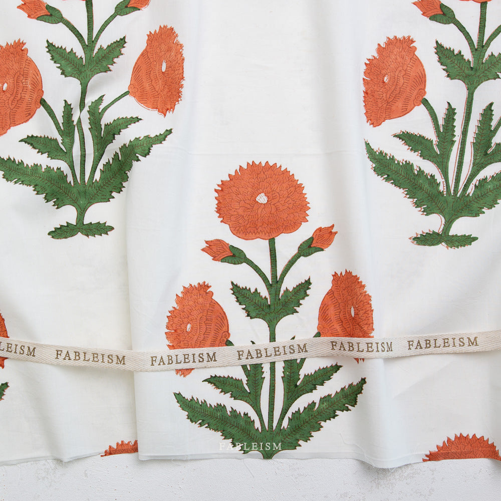 Indian Block Prints | Cottage | Boho Floral in Sienna