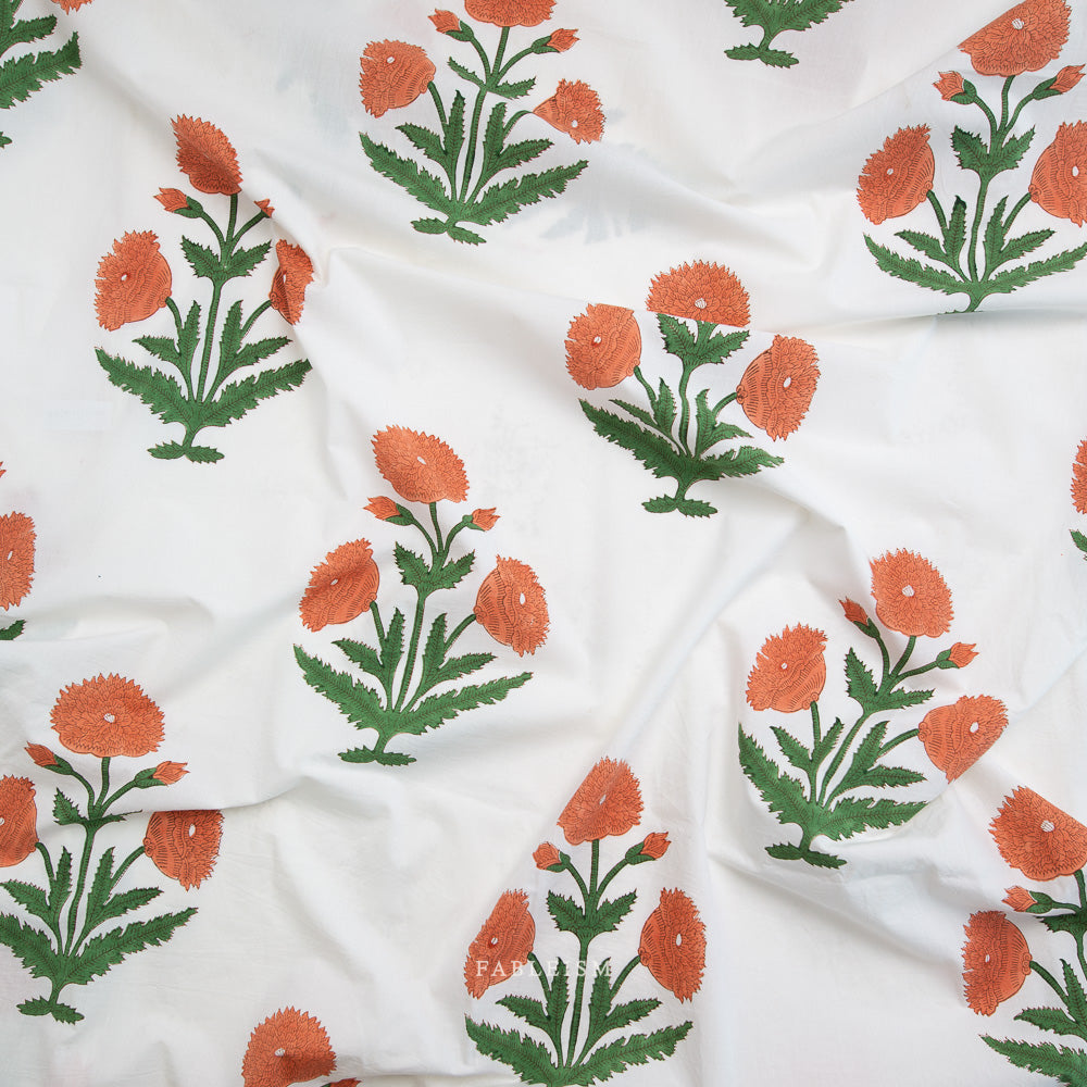 Indian Block Prints | Cottage | Boho Floral in Sienna