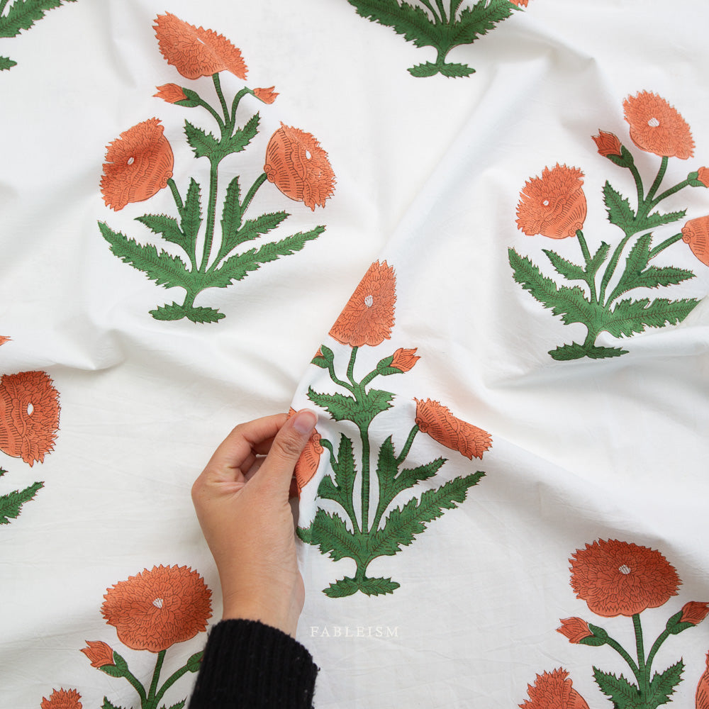 Indian Block Prints | Cottage | Boho Floral in Sienna