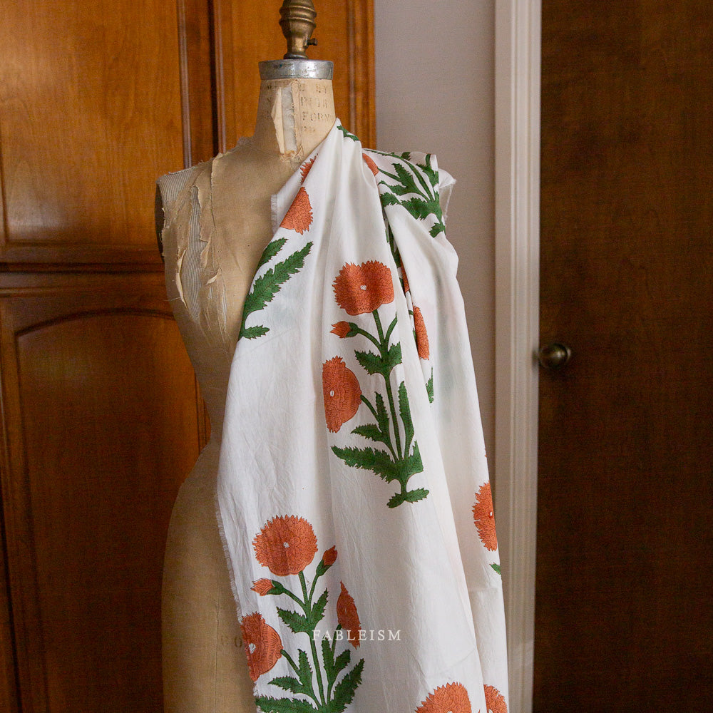 Indian Block Prints | Cottage | Boho Floral in Sienna