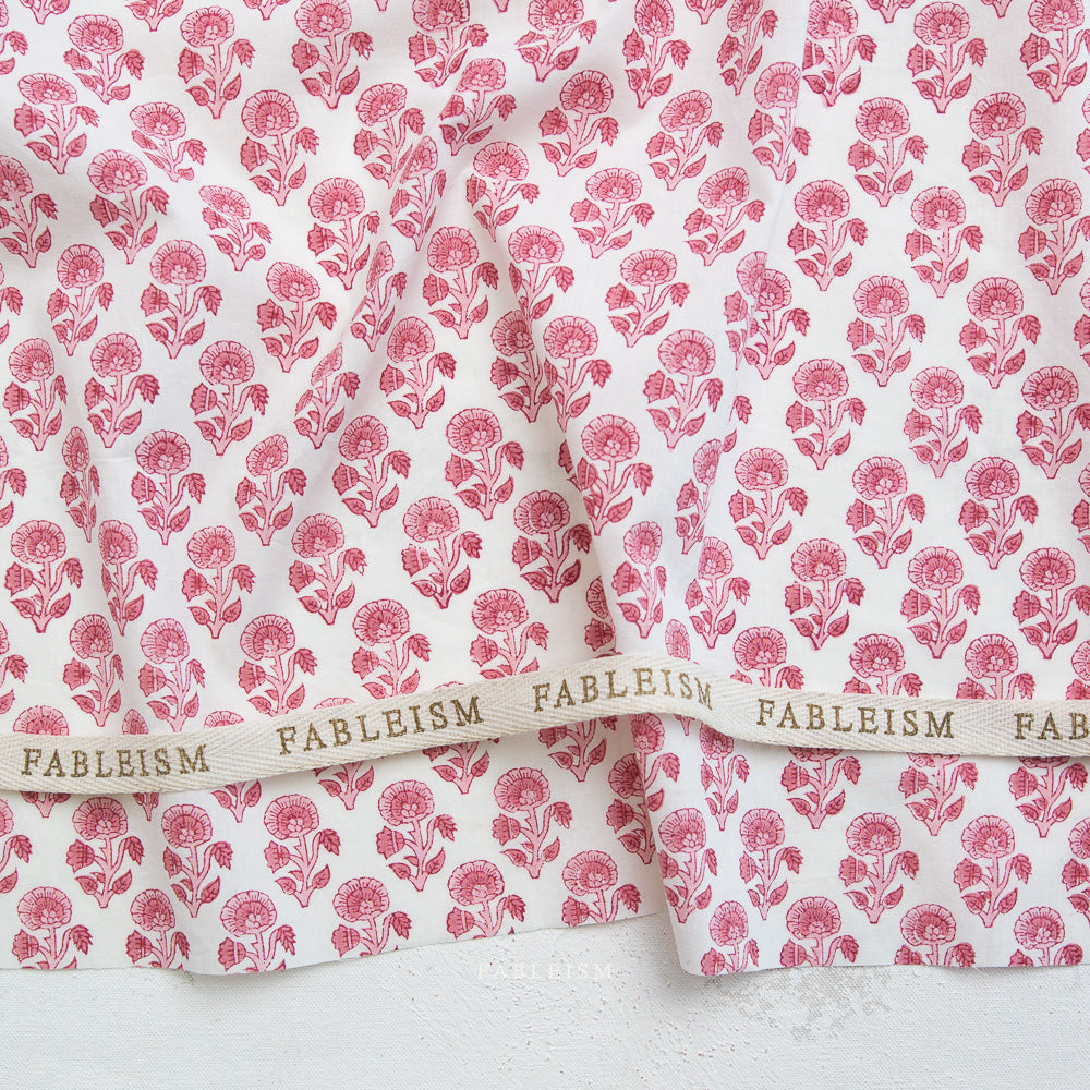 Indian Block Prints | Cottage | Stamp Floral in Pink