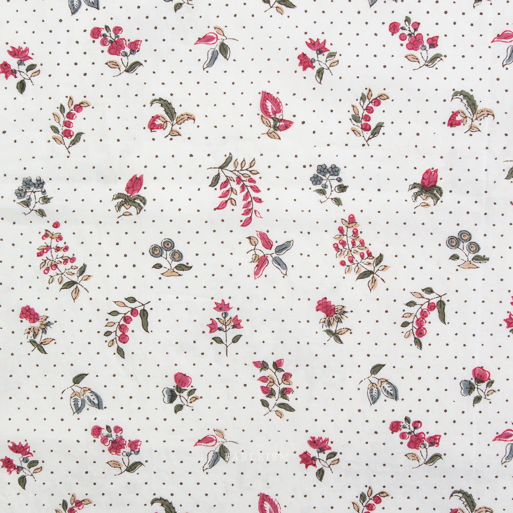 Indian Block Prints | Cottage | Lattice Floral in Pink