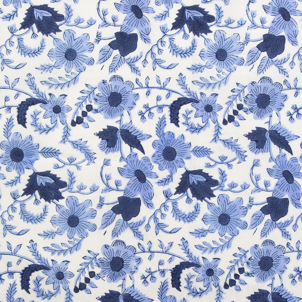 Indian Block Prints | Cottage | Country Floral in Blue