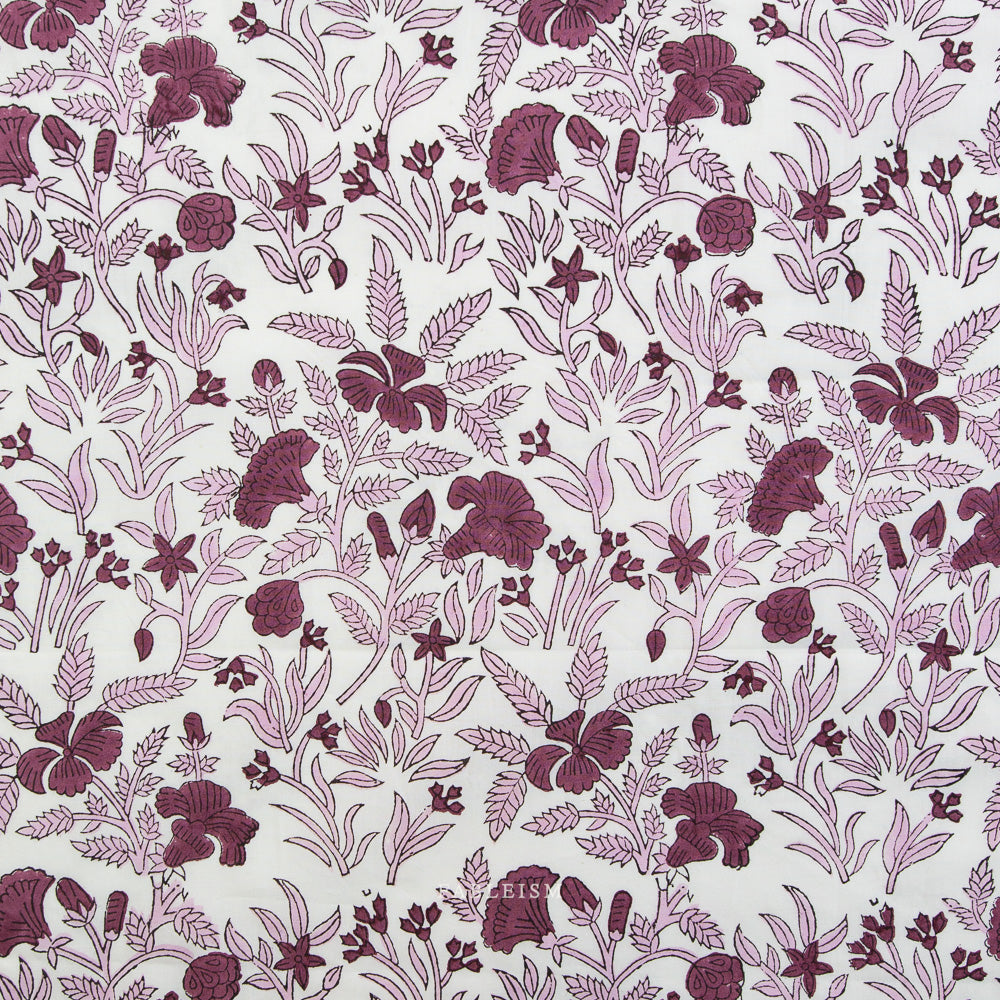 Indian Block Prints | Cottage | Cozy Floral in Purple