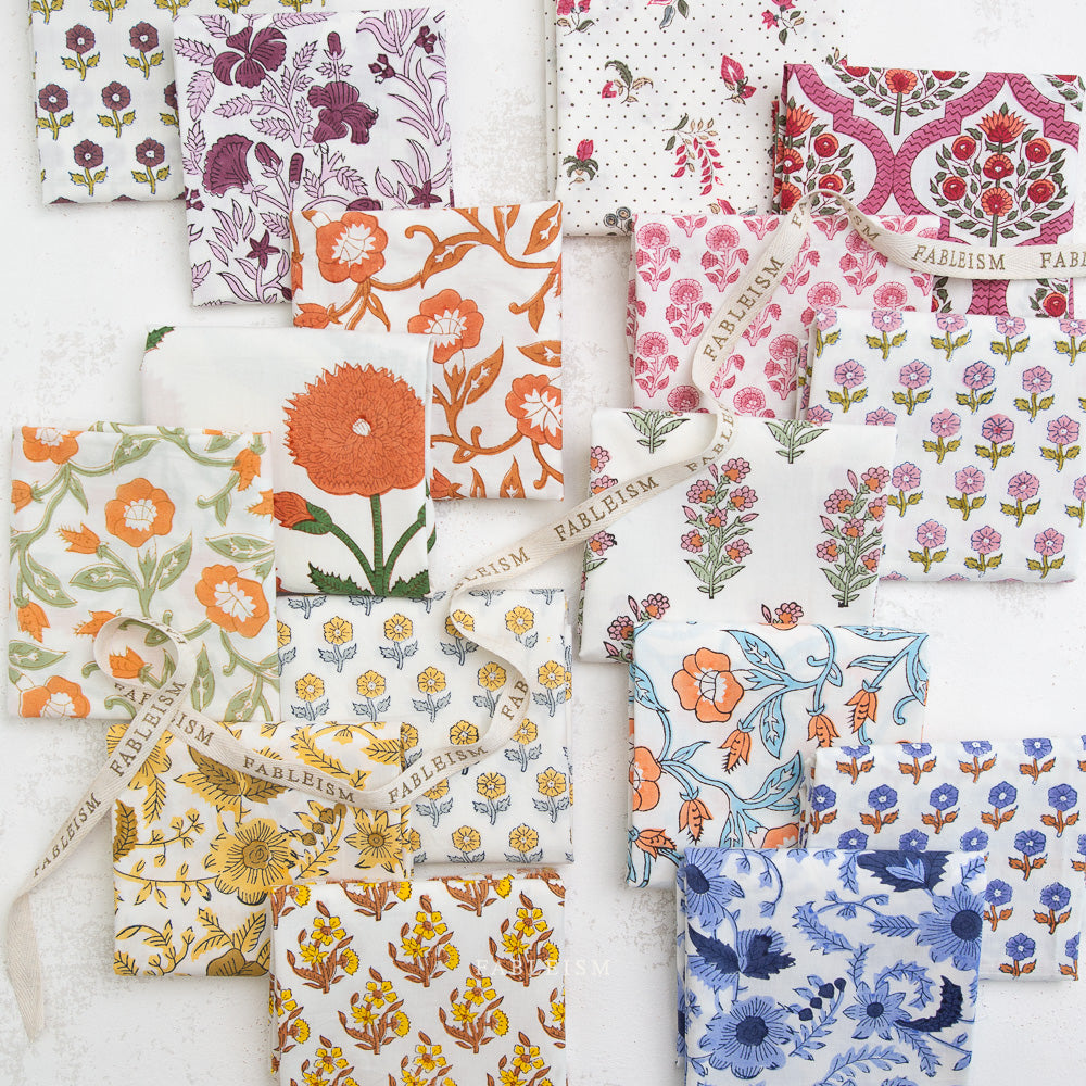 Indian Block Prints | Cottage | Flowerling in Violet
