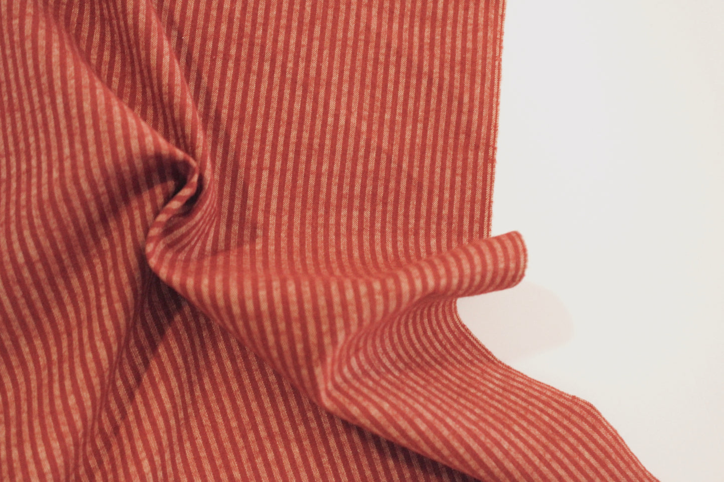 Brushed Cotton | Candy Stripe in Barn Red
