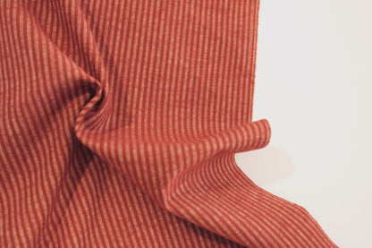 Brushed Cotton | Candy Stripe in Barn Red