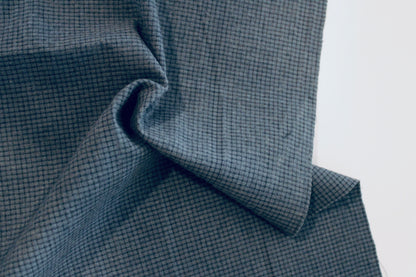 Brushed Cotton | Mini Checks in Blue Suede