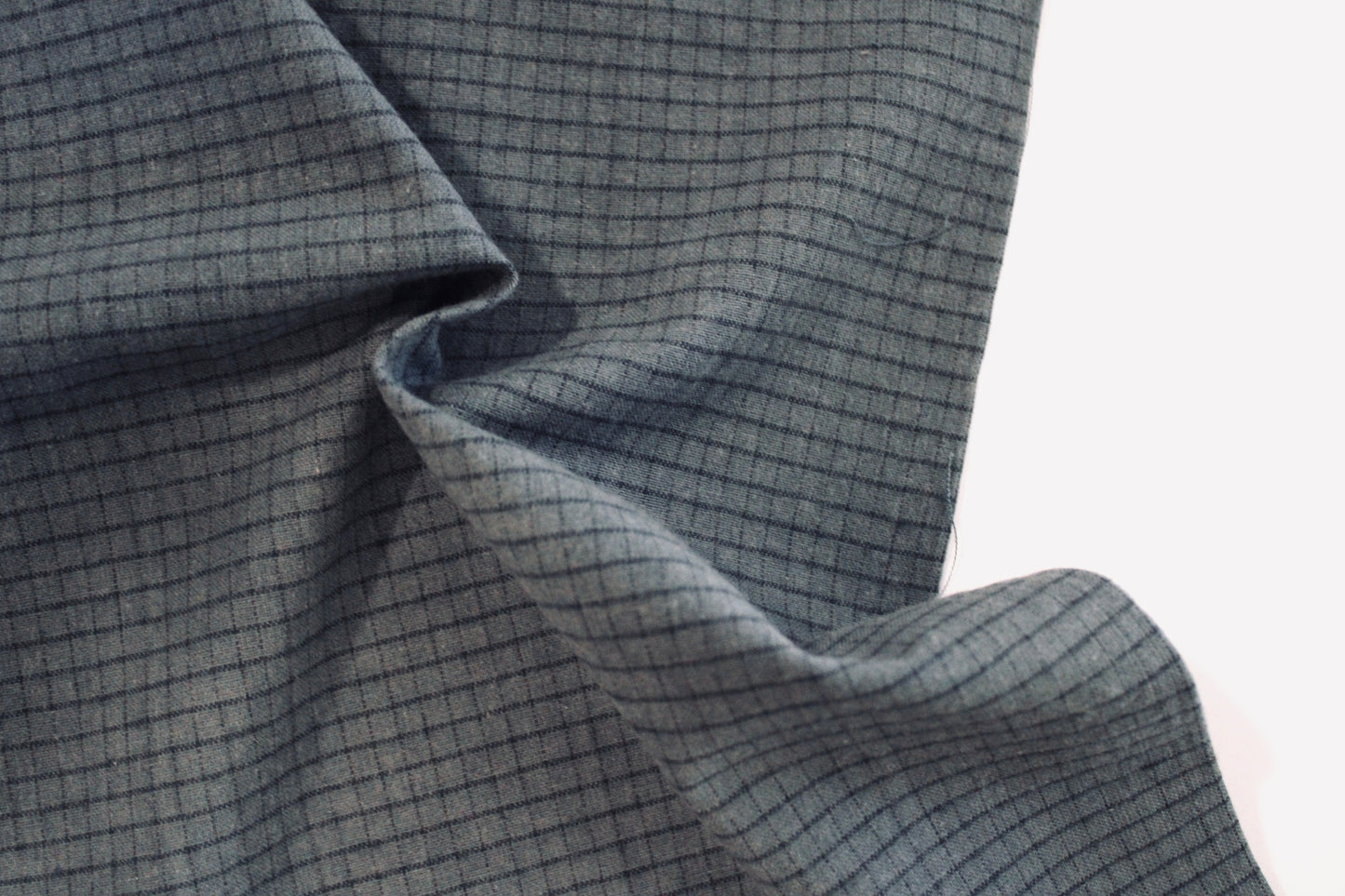 Brushed Cotton | Grid in Blue Suede