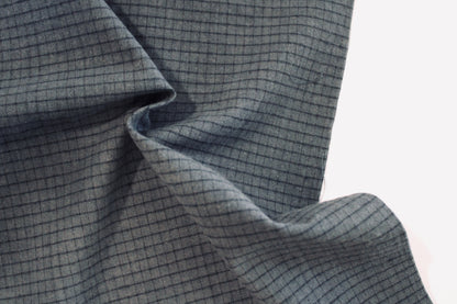 Brushed Cotton | Grid in Blue Suede