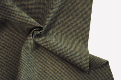 Brushed Cotton | Mini Checks in Evergreen