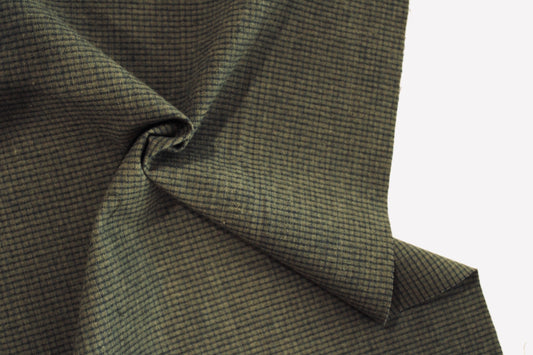 Brushed Cotton | Mini Checks in Evergreen