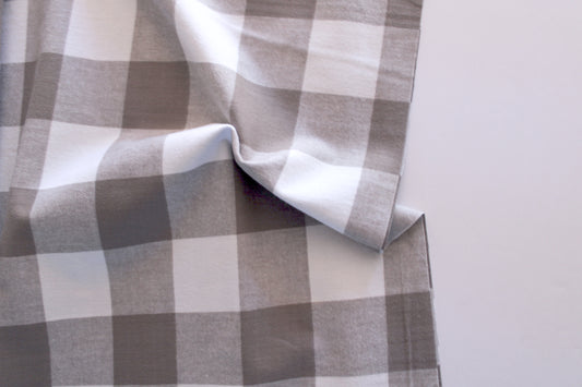 Brushed Cotton | Aunt Polly Gingham in Gray Large