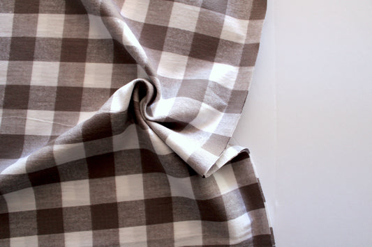 Brushed Cotton | Aunt Polly Gingham in Gray Small