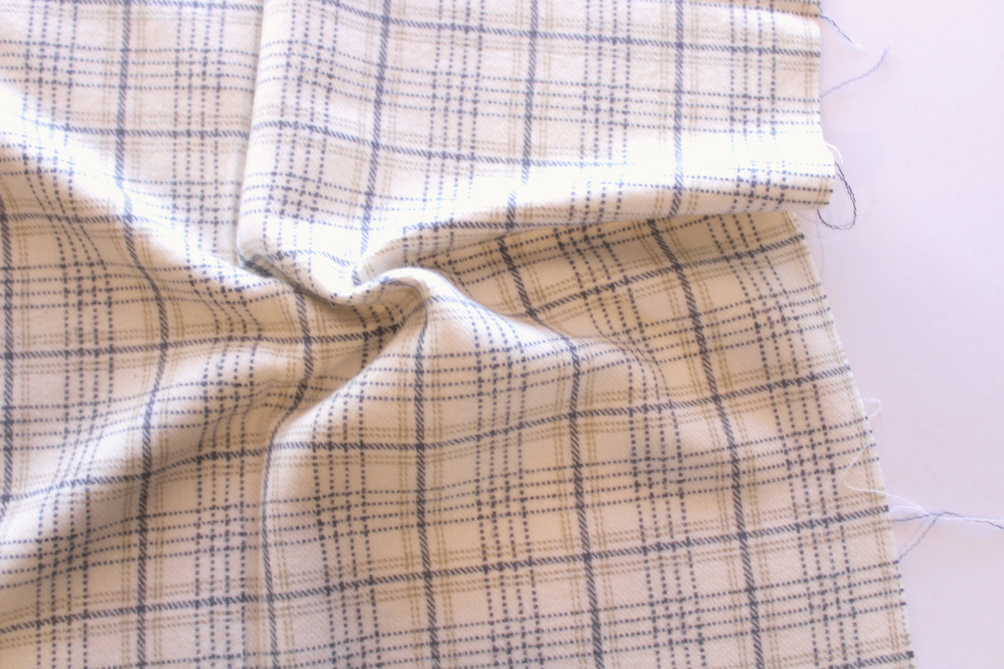 Highlands Flannel | Crosshatch Plaid Oatmilk