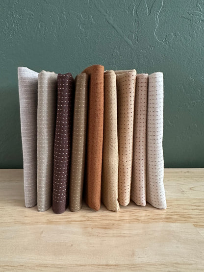 Naturally Neutral | Nikko Topstitch | Fat Quarter Bundle | 9 Count