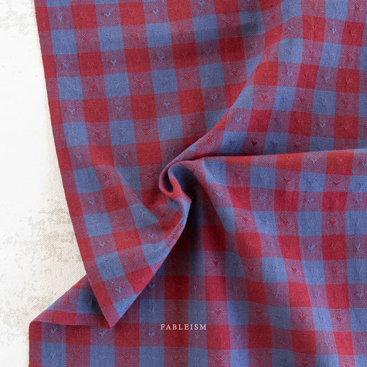 Queen of Hearts | Dobby Hearts Gingham in Royal