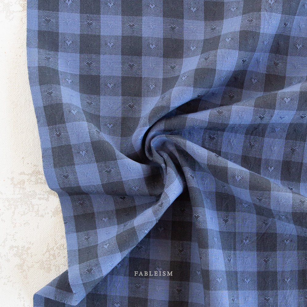 Queen of Hearts | Dobby Hearts Gingham in Blueberry