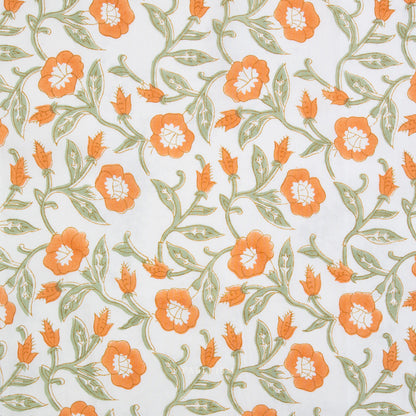 Indian Block Prints | Cottage | Trumpet Vines in Sage