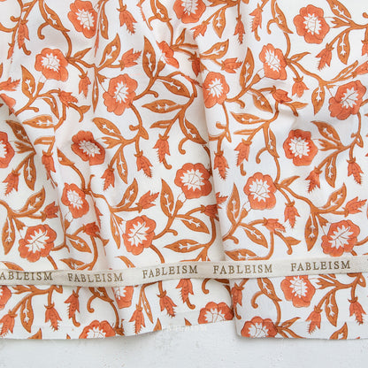 Indian Block Prints | Cottage | Trumpet Vines in Sienna