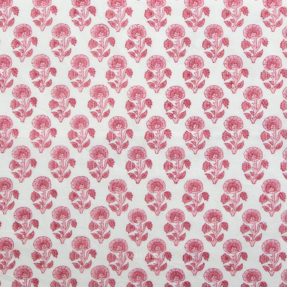 Indian Block Prints | Cottage | Stamp Floral in Pink
