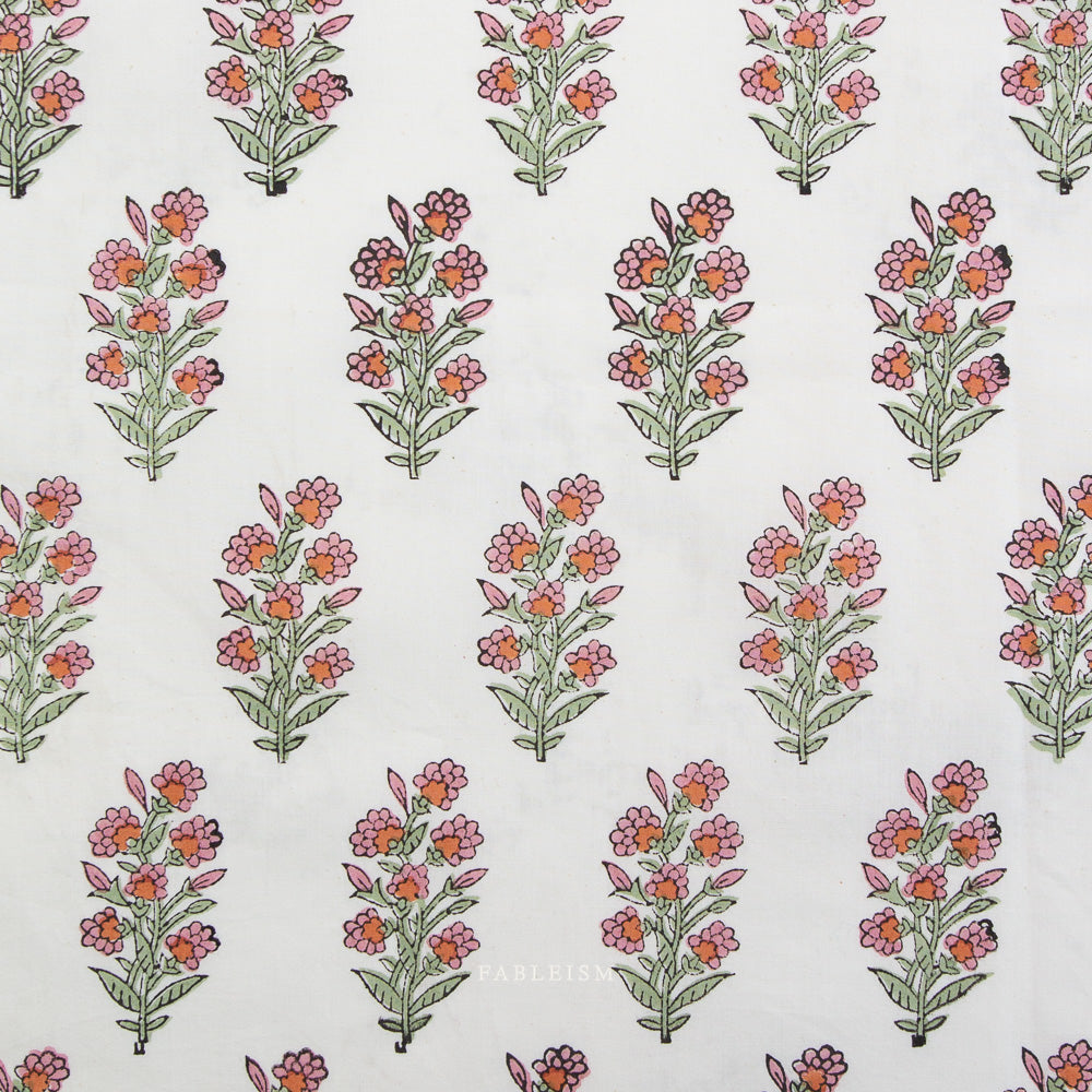 Indian Block Prints | Cottage | Wild Floral in Blushing