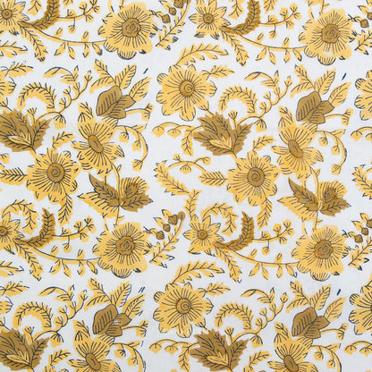Indian Block Prints | Cottage | Country Floral in Yellow