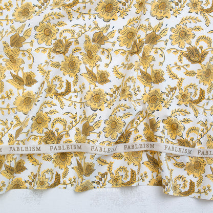 Indian Block Prints | Cottage | Country Floral in Yellow