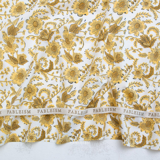 Indian Block Prints | Cottage | Country Floral in Yellow