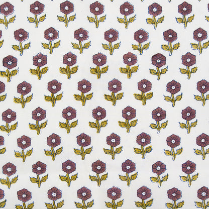 Indian Block Prints | Cottage | Flowerling in Eggplant