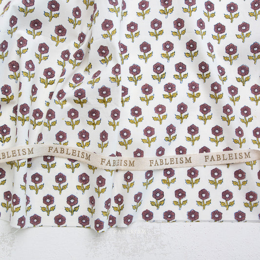 Indian Block Prints | Cottage | Flowerling in Eggplant