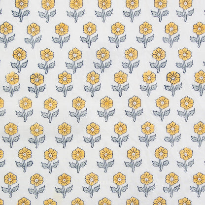 Indian Block Prints | Cottage | Flowerling in Yellow