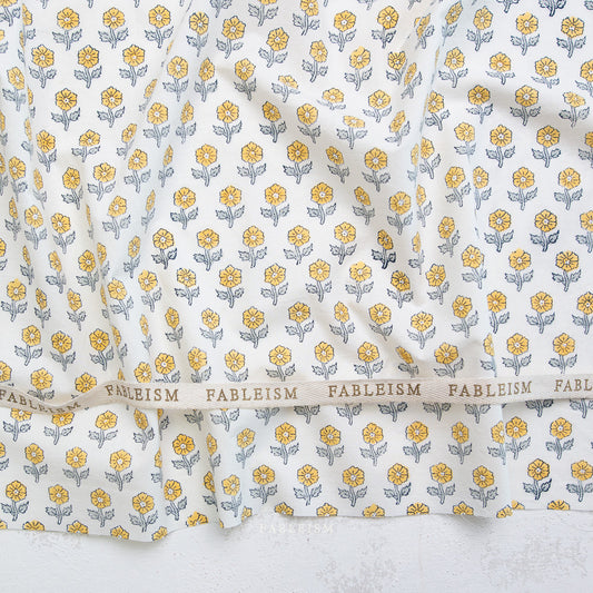 Indian Block Prints | Cottage | Flowerling in Yellow